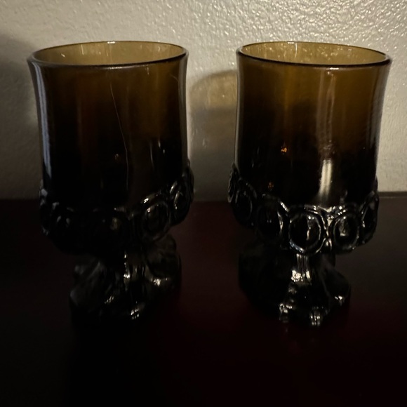 Franciscan Madera smoke brown goblets - Picture 2 of 3